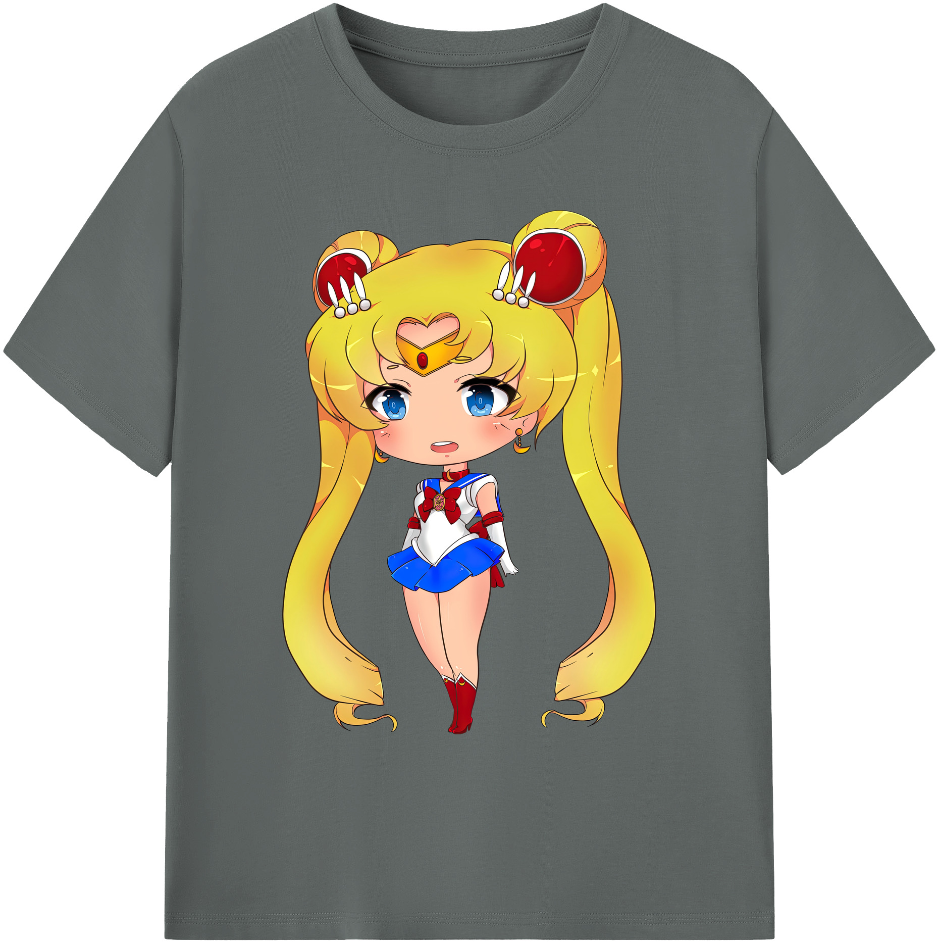（画像用） 美少女戦士セーラームーン 月野 うさぎ つきの うさぎ Sailor Moon Tsukino Usagi 綿100％ メンズ半袖Tシャツ｜肌触りやわらか＆通気性